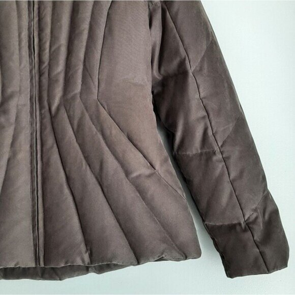 RW&CO. Down Insulated Puffer Winter Jacket Quilted Short Coat w/ Hood Brown Sz S - Picture 3 of 16
